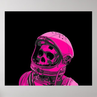 Póster Pink Skeleton Astronaut