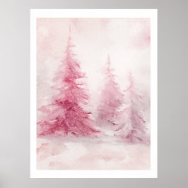 Póster Pink Tree Wall Art – Elegant Floral Home D
