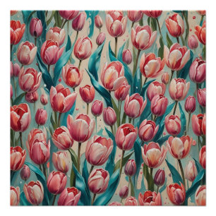 Póster pink tulips