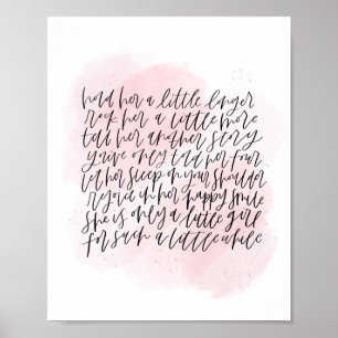 Póster Pink Watercolor Niña Niña Niña Poster
