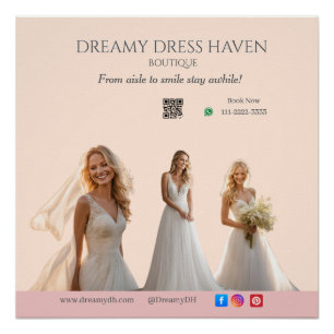 Póster Pink Wedding Elegant Brides Love Romance Bride-to-