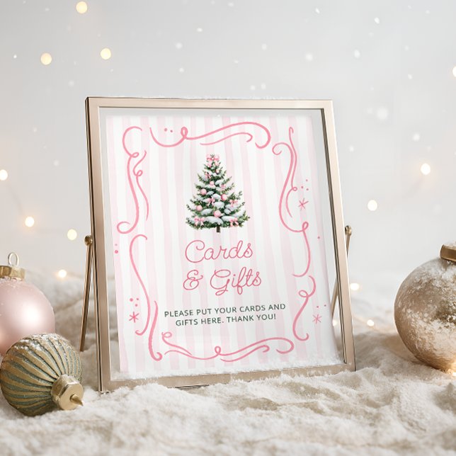 Póster Pink Winter Christmas Baby Shower Cards and Gifts (Subido por el creador)