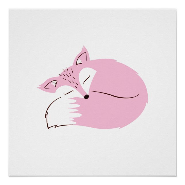 Póster Pink Woodland Fox (Anverso)