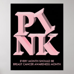 Póster PinkonBlack, CADA MES SI el CÁNCER de BEBREAST…