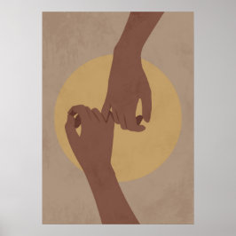 Póster Pinky promise in boho style, african american art.