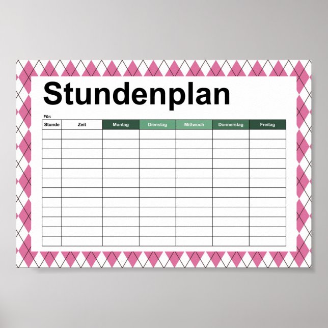 Póster Pinky Tartán-Pattern de los años 70 (Frente)