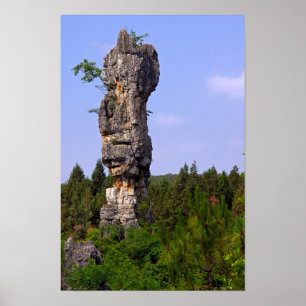 Póster Pinnáculos de Shilin Bosque de Piedra - Yunnan,Chi