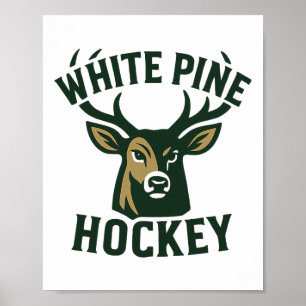 Póster Pino Blanco Hockey Bucks Universidad Oficial Vinta