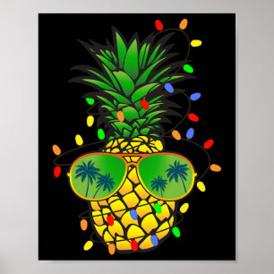 Póster Pino de Navidad divertido de piña Navidad de veran