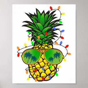 Póster Pino de Navidad divertido de piña Verano Navidad e