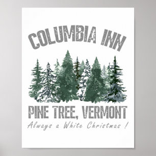 Póster Pino Vermont Siempre Un Árbol De Navidad Blanco Ho