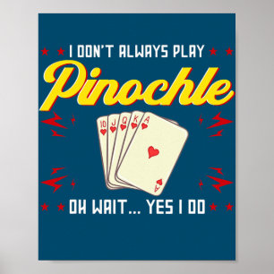 Póster Pinochle Game Rules Cards Double Deck Points