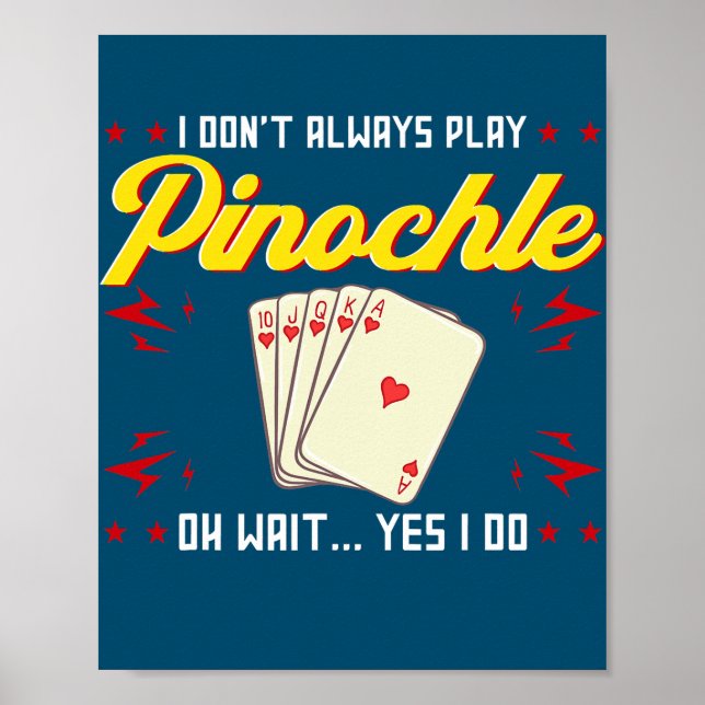 Póster Pinochle Game Rules Cards Double Deck Points (Frente)