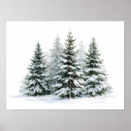 Póster Pinos de Invierno