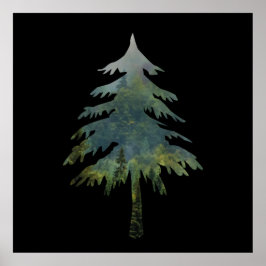 Póster Pinos en el bosque