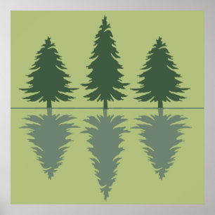 Póster pinos en un bosque