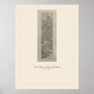Póster Pinos en valles - Wen Boren, dinastía Ming