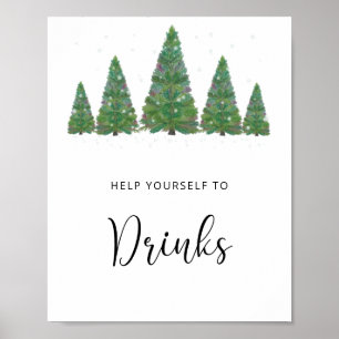 Póster Pinos perennes Bebidas