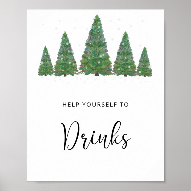Póster Pinos perennes Bebidas (Frente)