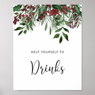Póster Pinos perennes Bebidas 