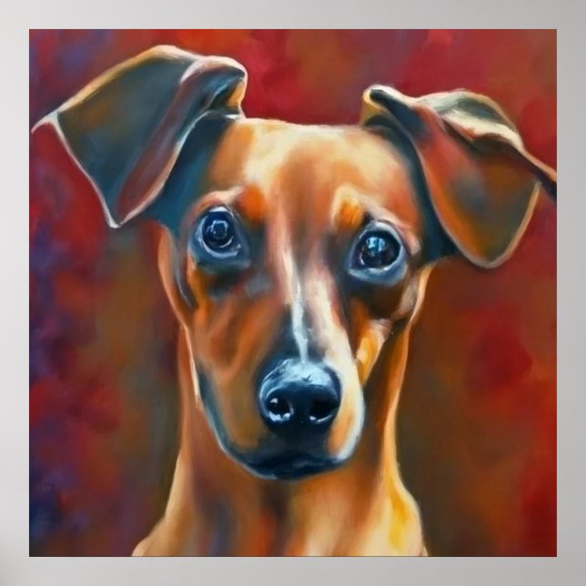 Póster Pinscher austriaco - Retrato de perro (Frente)
