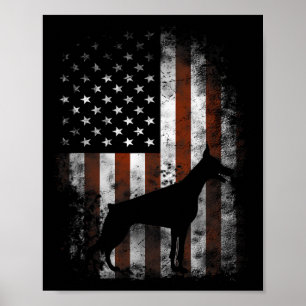 Póster Pinscher Regalos Patrióticos Bandera Americana