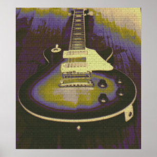Póster Pintada de la guitarra