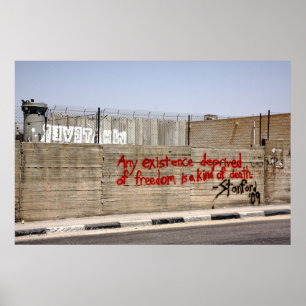 Póster Pintada de la pared del apartheid de Palestina