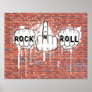 Póster Pintada del Roca-N-Rollo