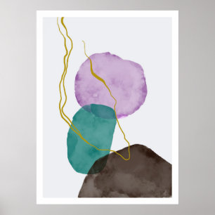 Póster Pintado a mano abstracto