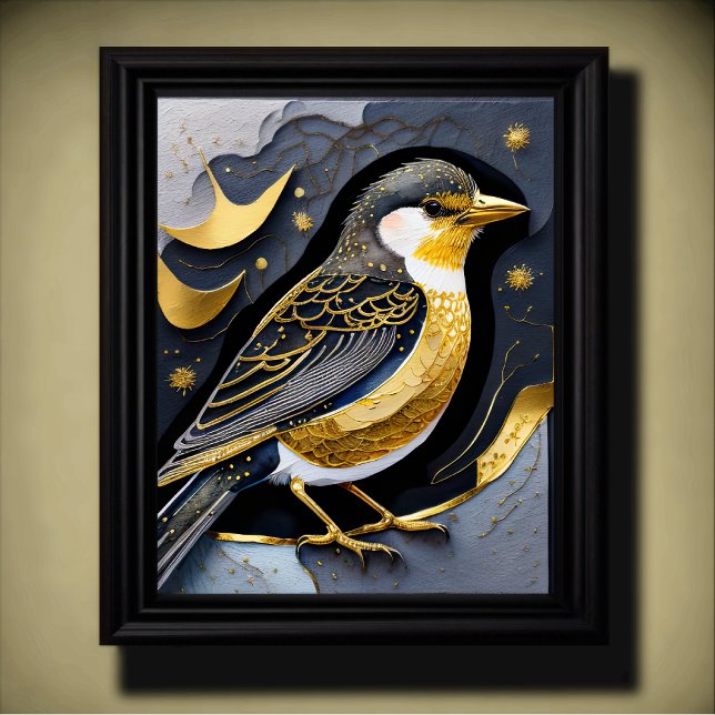 Póster Pintado abstracto de acuarela de un ave 5:4 (Subido por el creador)