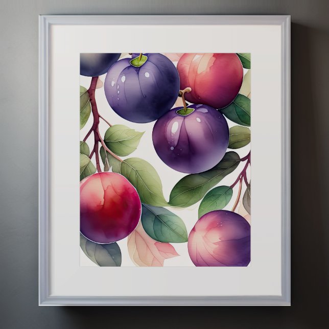 Póster Pintado acuarela de ciruelas (Subido por el creador)