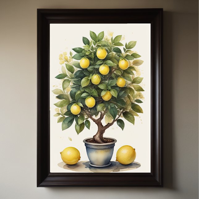 Póster Pintado acuarela de limón en la olla II (Subido por el creador)