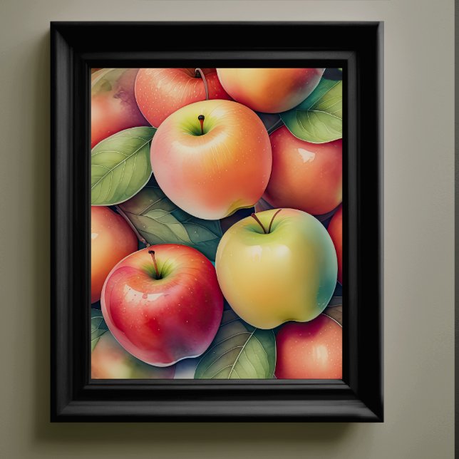 Póster Pintado acuarela de manzanas (Subido por el creador)