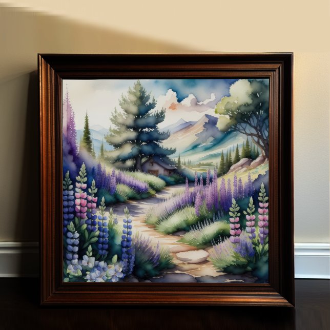 Póster Pintado acuarela de paisaje de Lupine (Subido por el creador)