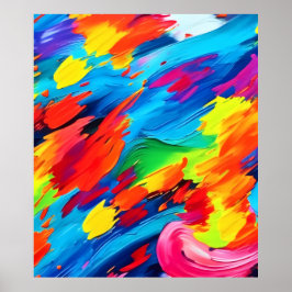 Póster Pintado alegre de explosión de color