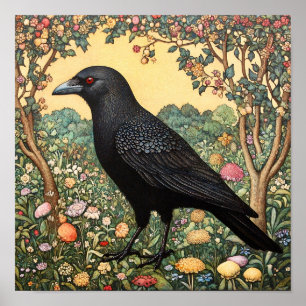 Póster Pintado caprichoso de pájaro