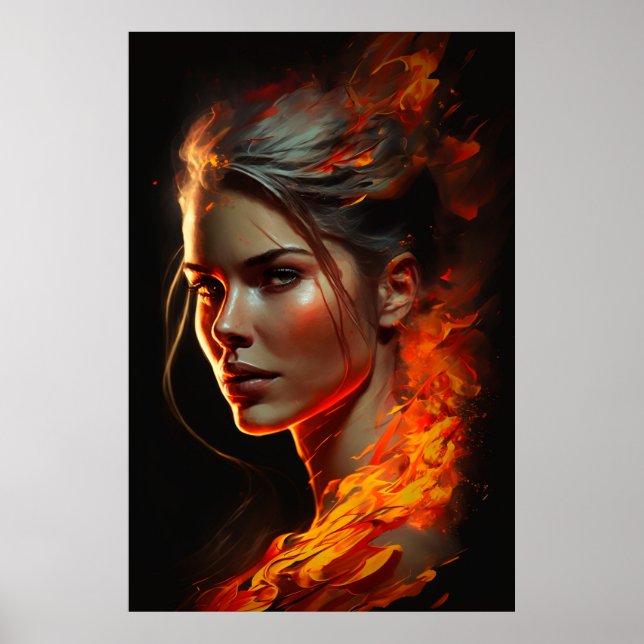 Póster Pintado de aceite de incendio (Frente)