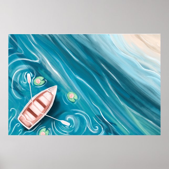 Póster Pintado de aceite de lino y ballenas (Frente)