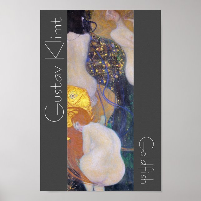 Póster Pintado de Art Nouveau de Klimt Goldfish restaurad (Frente)