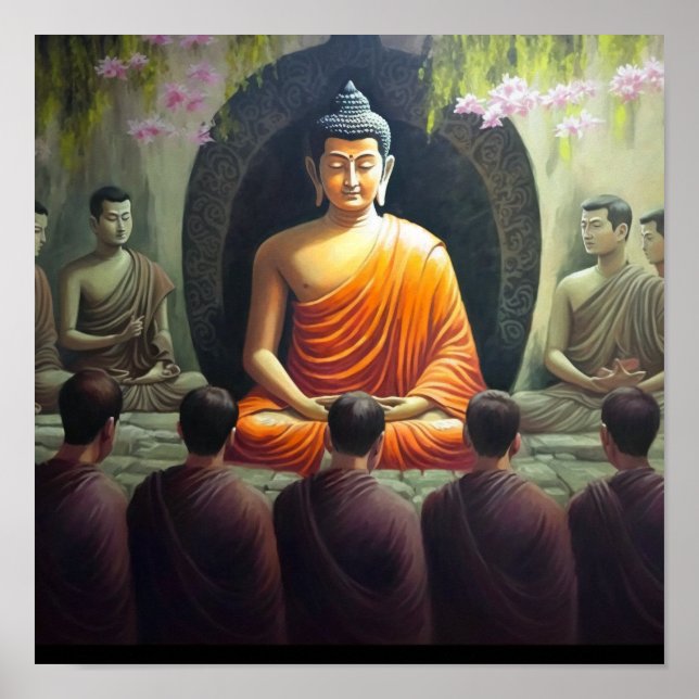 Póster Pintado de Buda de Paz y Tranquilidad (Frente)
