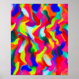 Póster Pintado de color abstracto y negrita