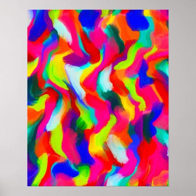 Póster Pintado de color abstracto y negrita (Frente)