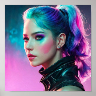 Póster Pintado de color de agua femenino