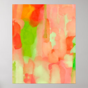 Póster Pintado de color de agua suavemente pastelero abst