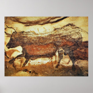 Póster Pintado de cuevas prehistóricas de Lascaux