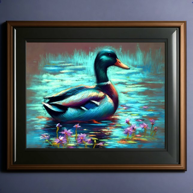 Póster Pintado de dibujos de un pato mallard (Subido por el creador)