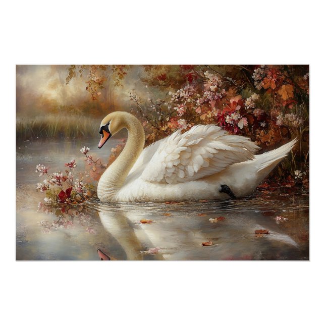 Póster Pintado de follaje otoñal de Swan Pastel (Anverso)