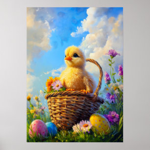 Póster Pintado de huevo de pollo con leche para bebé de P