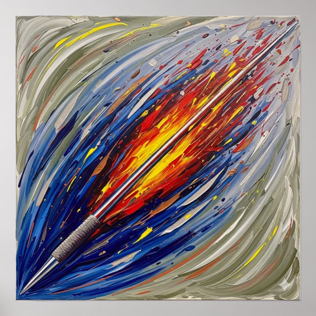 Póster Pintado de Javelin Throw (Frente)